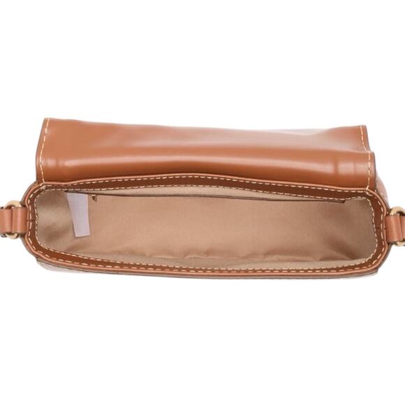 Sam Edelman Marsella Large Saddle Crossbody Bag Cognac - Picture 5 of 6